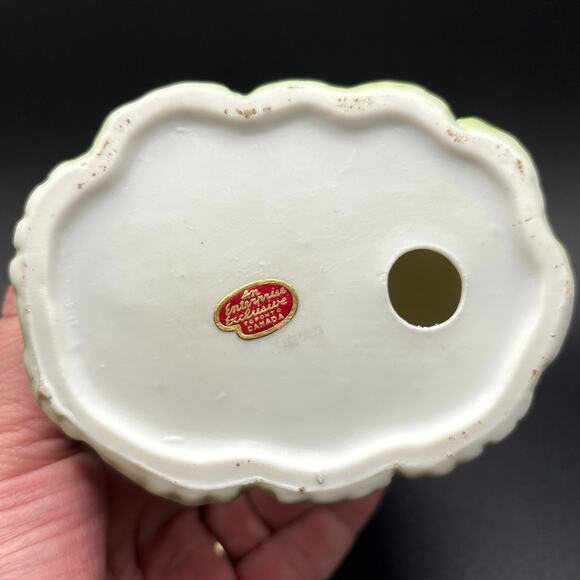 Porcelain Bisque Victorian Lady Figurine Green Dress W/Umbrella Canada Exclusive - Picture 7 of 8